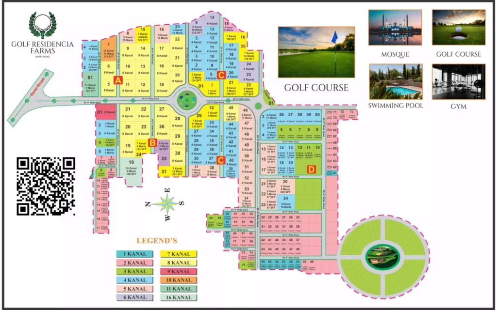 Golf Residencia Layoout Plan and Map